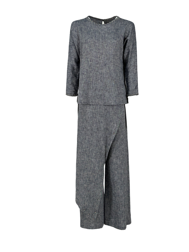 The Elegant Linen Set Pants Navy