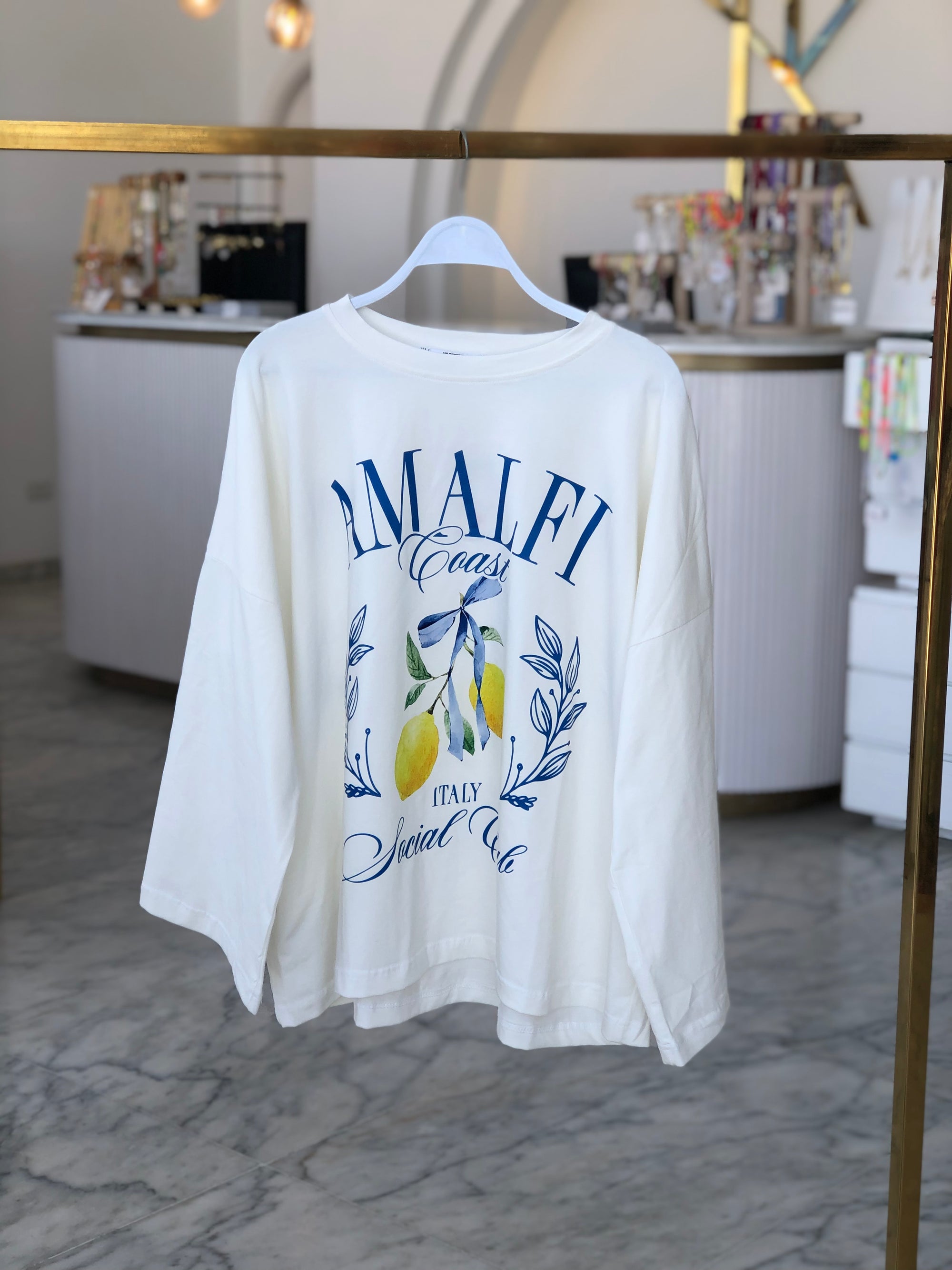 Amalfi Coast Cream T-Shirt Long Sleeve