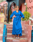 New Silky Cardress Dress Royal Blue