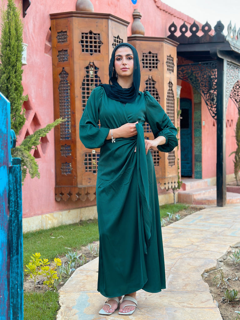 New Silky Cardress Dress Emerald Green