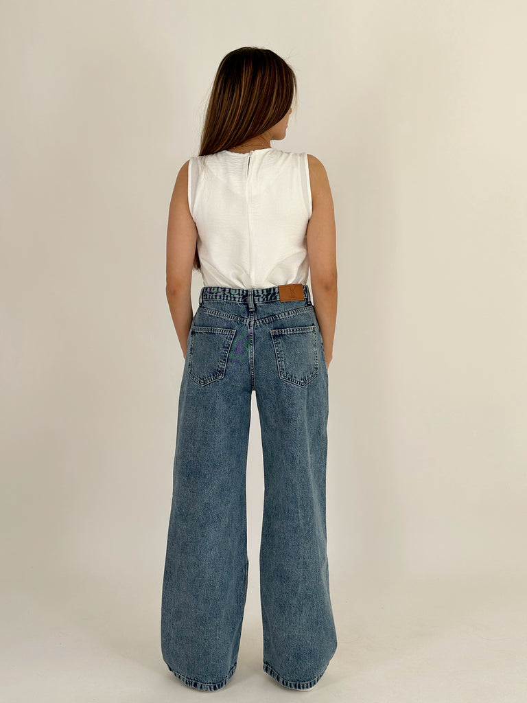 New Basic Wide Pants True Blue