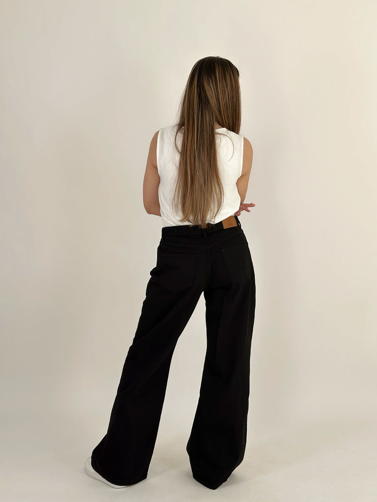 New Basic Wide Pants Pure Black