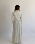 Wrap Drapes Linen Dress Cream