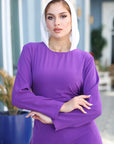 New Basic Wrap Dress Purple