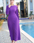 New Basic Wrap Dress Purple