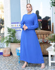 New Basic Wrap Dress Royal Blue