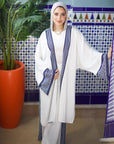 New Arabian Trim Kimono Cream Blues