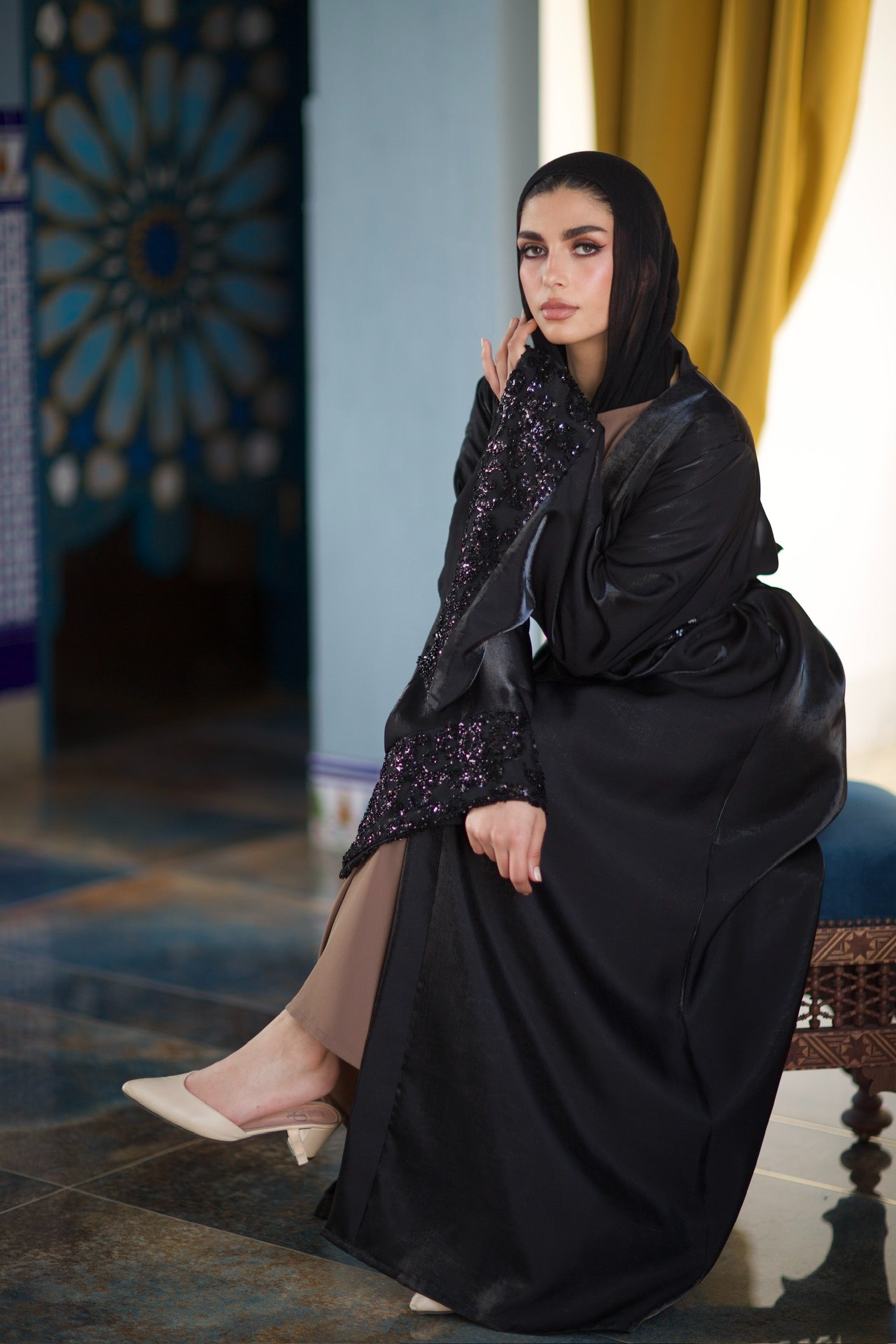 Royal Princess Kaftan Black