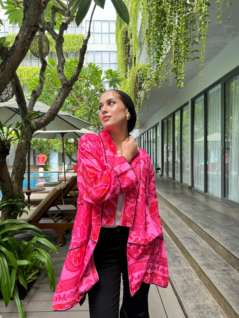 Pretty In Pink Linen Kimono