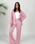 Plisse Set Pants Rose