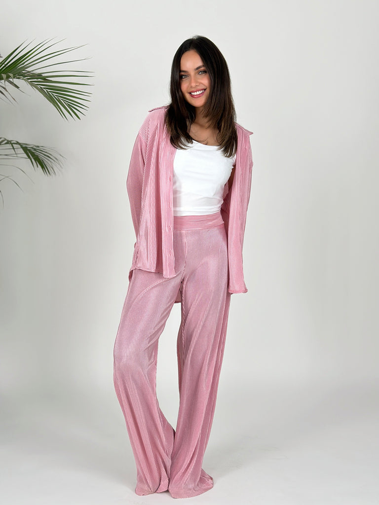 Plisse Set Pants Rose