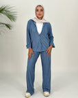 Plisse Set Pants Blue