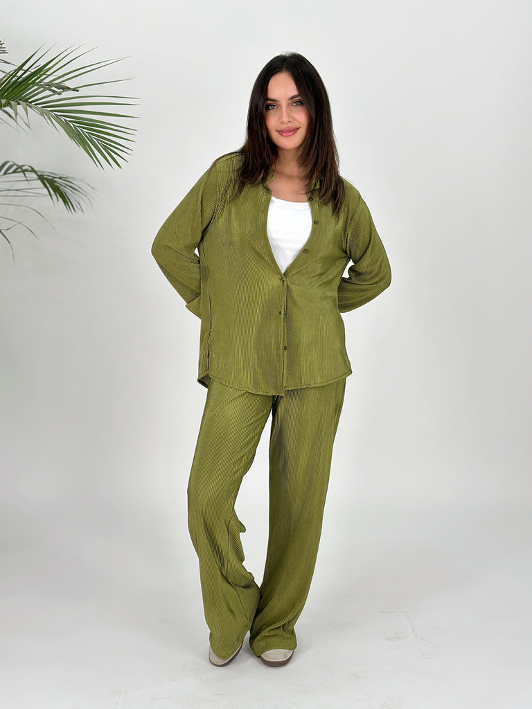 Plisse Set Pants Olive