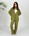 Plisse Set Pants Olive