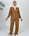 Plisse Set Pants Mocha