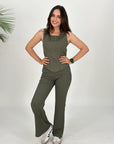 Ribbed Corset Set Top Olive