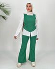 Ribbed Corset Set Pants Green