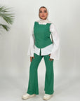 Ribbed Corset Set Pants Green