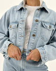 New Cropped Jeans Jacket Ice