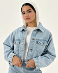 New Cropped Jeans Jacket Ice