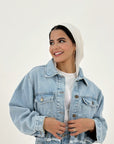 New Cropped Jeans Jacket Ice