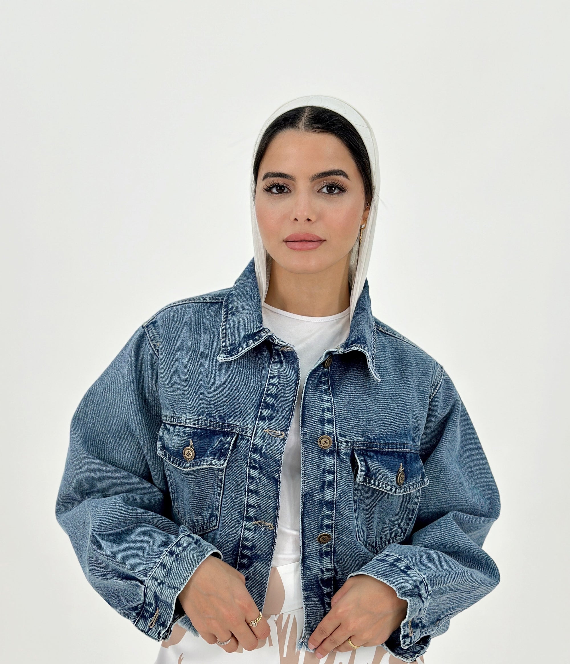 New Cropped Jeans Jacket True Blue