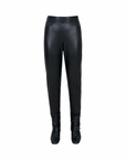 Fitted Side Split Leather Pants