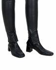 Fitted Side Split Leather Pants