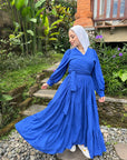 Wrap It Like A Princess Blouse Royal Blue