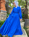 Wrap It Like A Princess Blouse Royal Blue