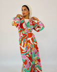 The Art Sky Dress Orange Swirl