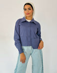 Timeless Crop Basic Shirt Lavender