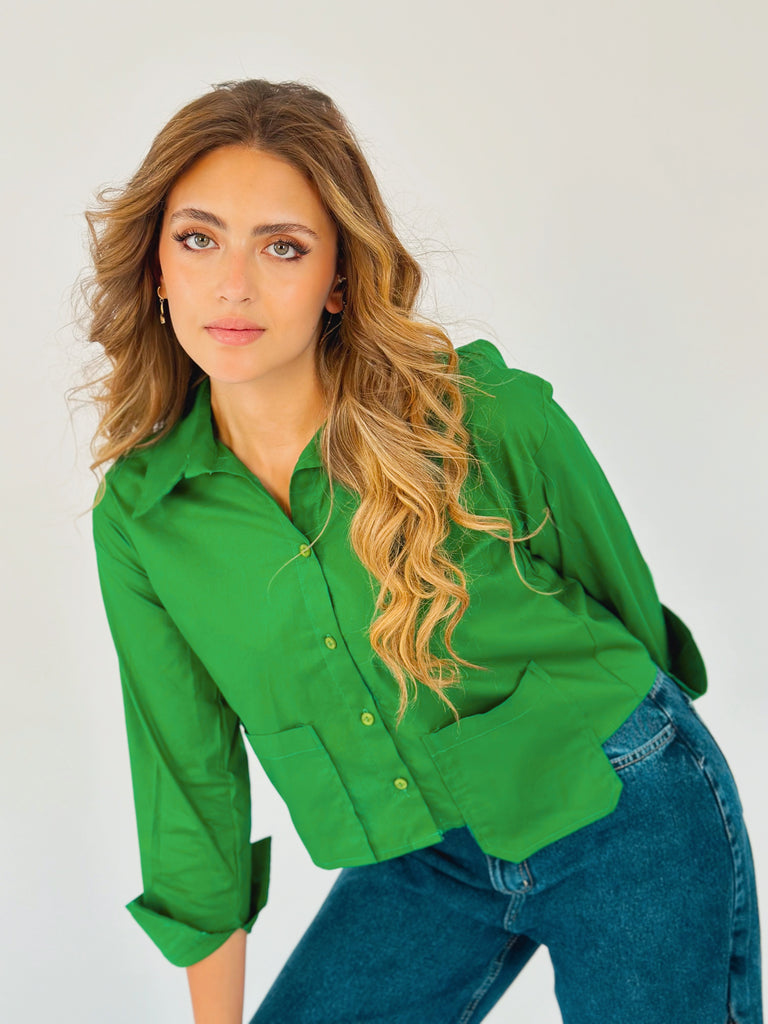 Timeless Crop Basic Shirt Green