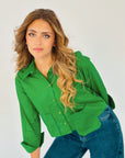 Timeless Crop Basic Shirt Green