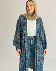 Boho Arabesques Kimono Blue