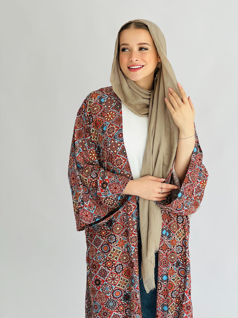 Boho Arabesques Kimono Caramel