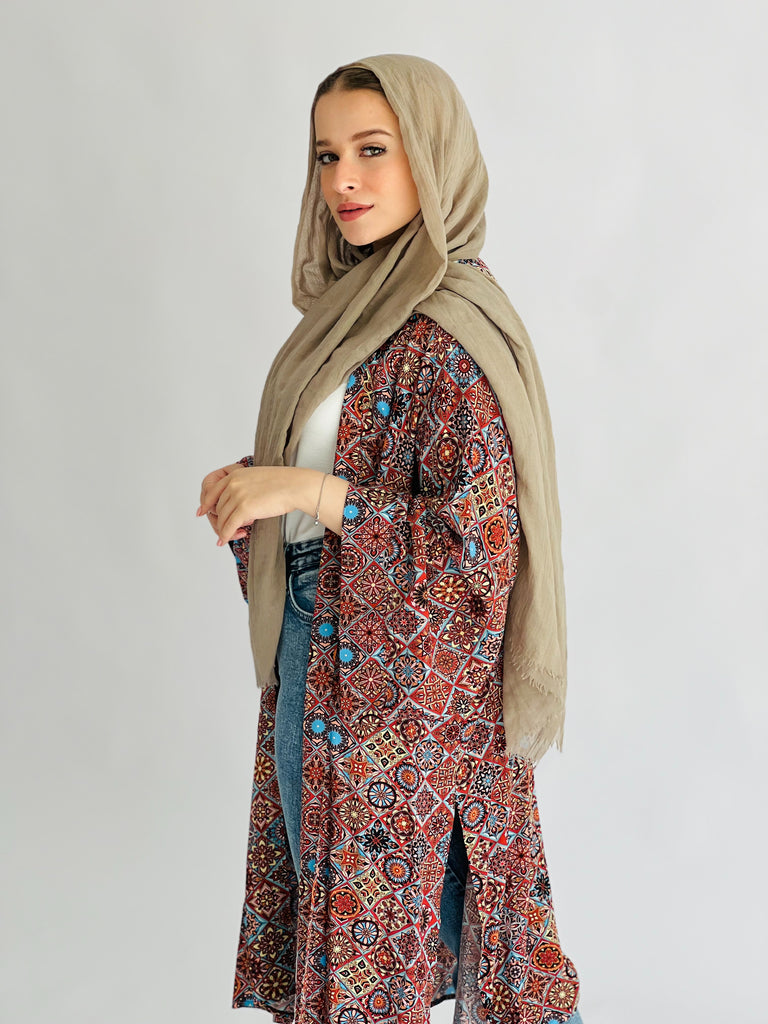 Boho Arabesques Kimono Caramel