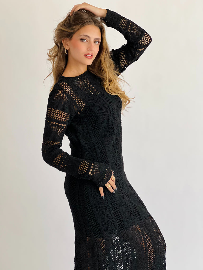 Enchanted Mesh Dress Black