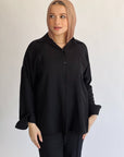 Glamy Everyday Lin Set Shirt Black