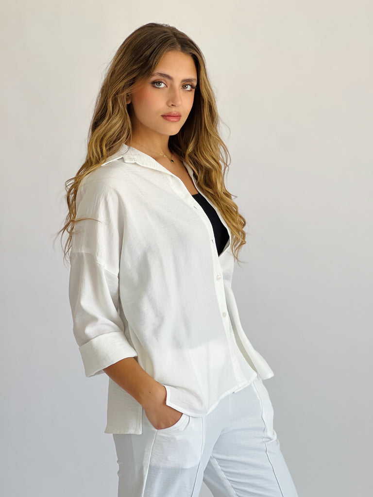 Glamy Everyday Lin Set Shirt Cream