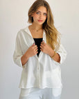 Glamy Everyday Lin Set Shirt Cream