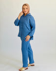 Glamy Everyday Lin Set Pants Blue