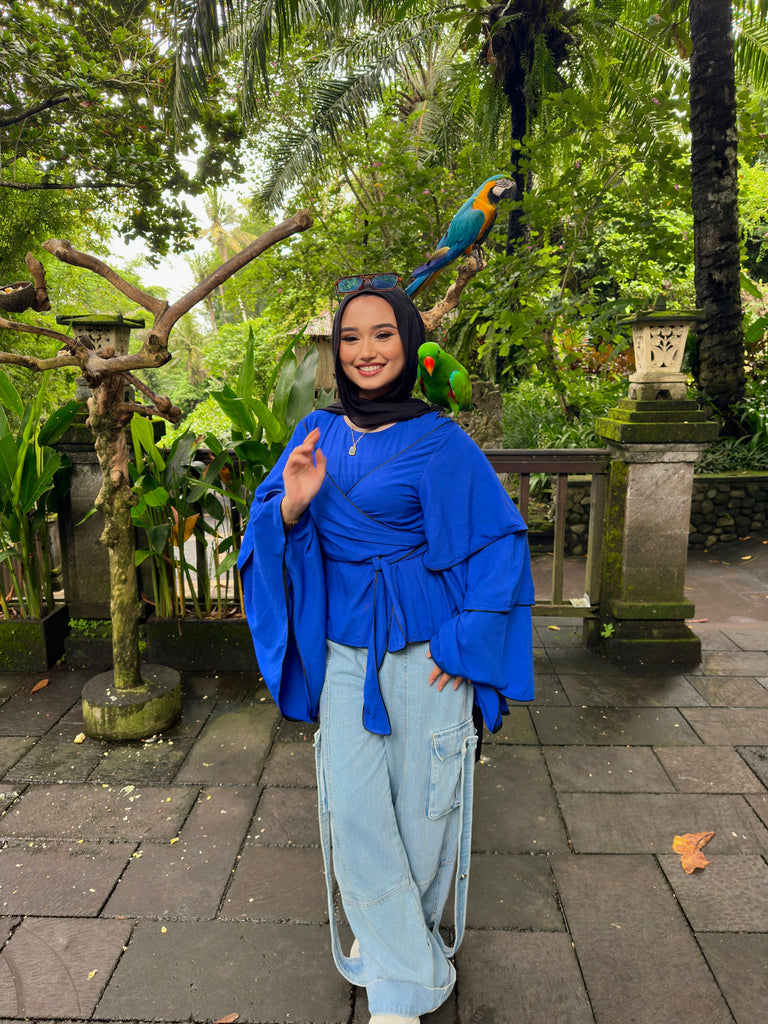 Ruffled Top Royal Blue