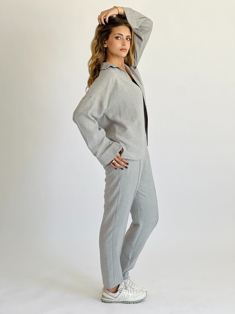 Glamy Everyday Lin Set Pants Heather Grey