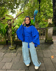 Ruffled Top Royal Blue