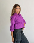 Timeless Crop Basic Shirt Purple