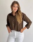 Timeless Crop Basic Shirt Olive