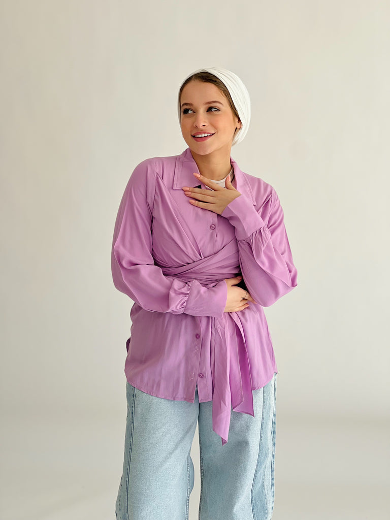 Wrap It Away Shirt Lavender