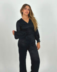 Shimmering Wrap Set Pants Black