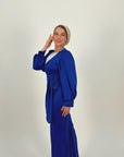 Shimmering Wrap Set Pants Royal Blue